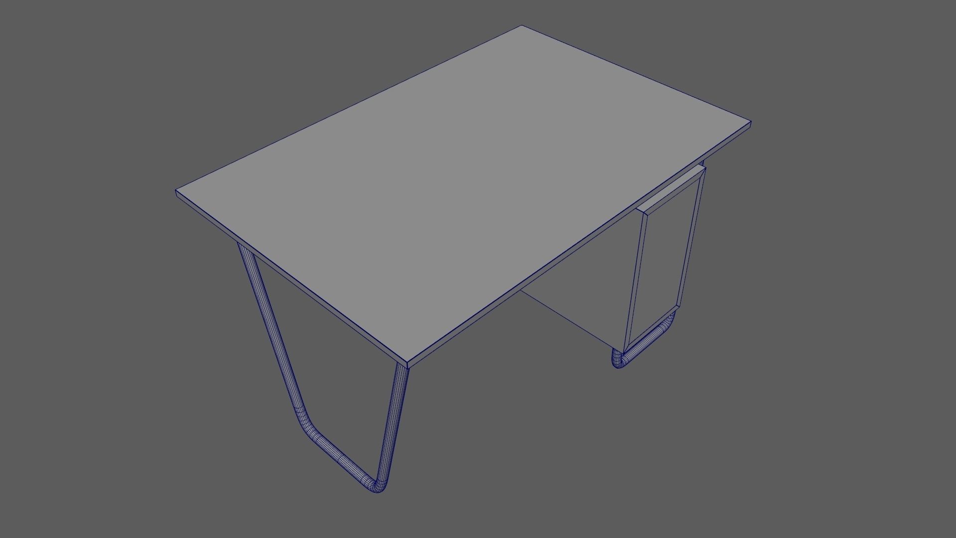 Czech Tubular Desk Working Desk Green 3D model_11