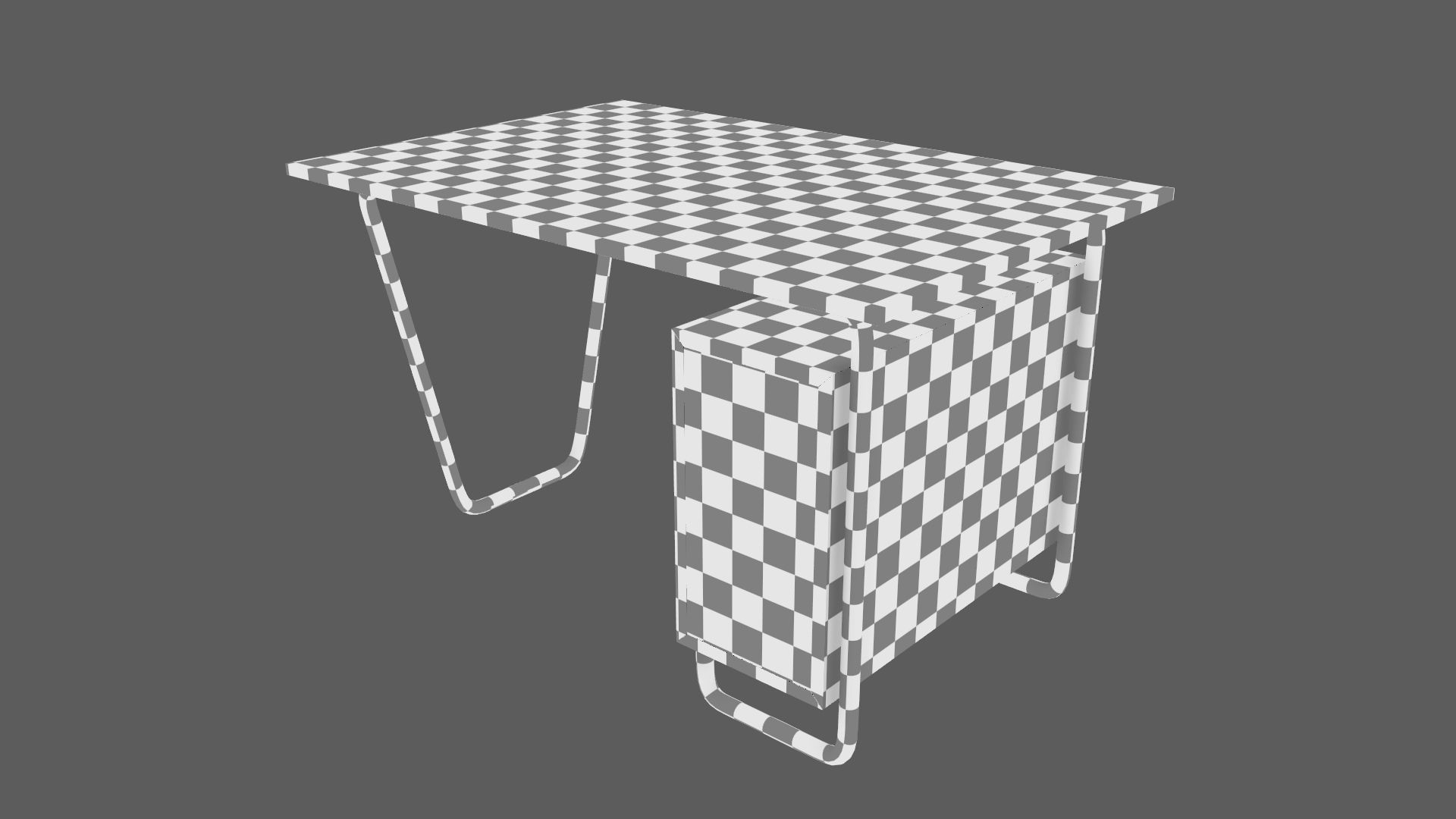 Czech Tubular Desk Working Desk Green 3D model_20