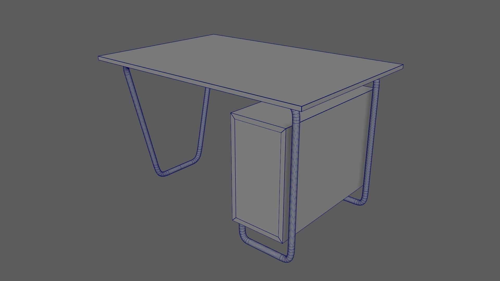 Czech Tubular Desk Working Desk Orange 3D model_12