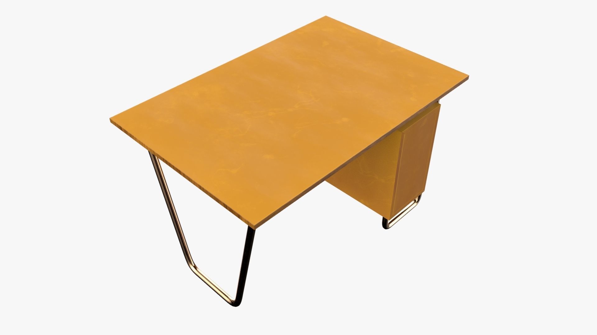 Czech Tubular Desk Working Desk Orange 3D model_3