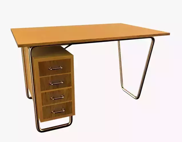 Czech Tubular Desk Working Desk Orange