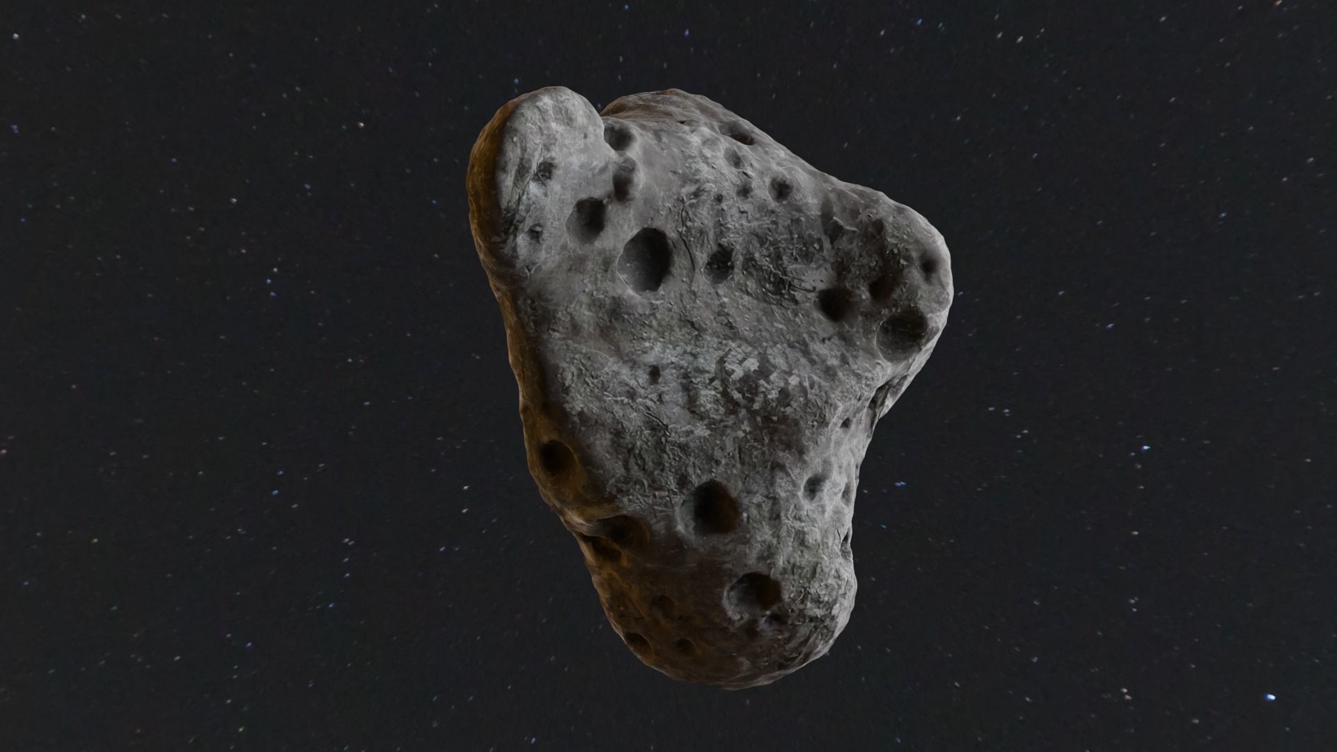 Detailed asteroid space rocks high-poly set 4 3D model_1