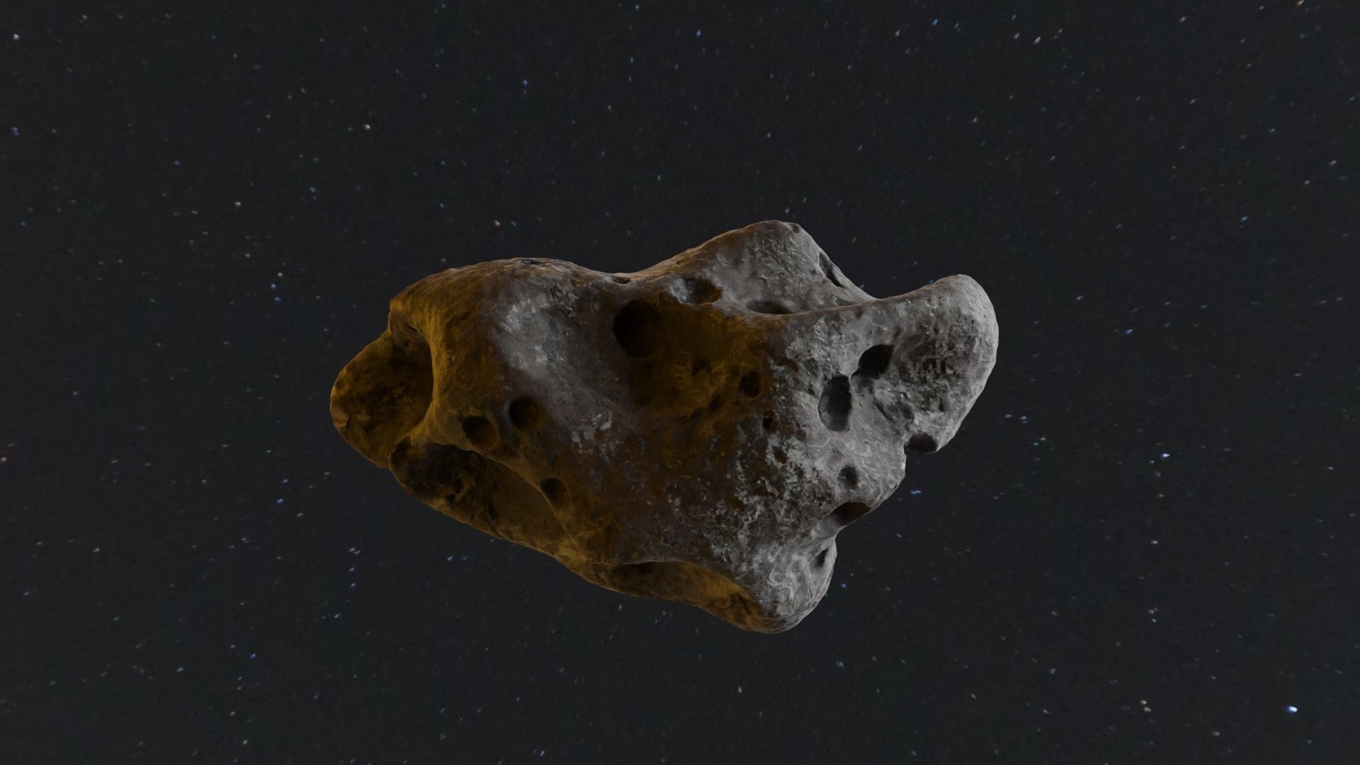 Detailed asteroid space rocks high-poly set 4 3D model_4