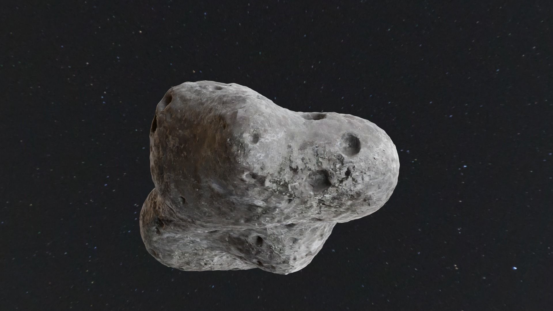 Detailed asteroid space rocks high-poly set 4 3D model_3