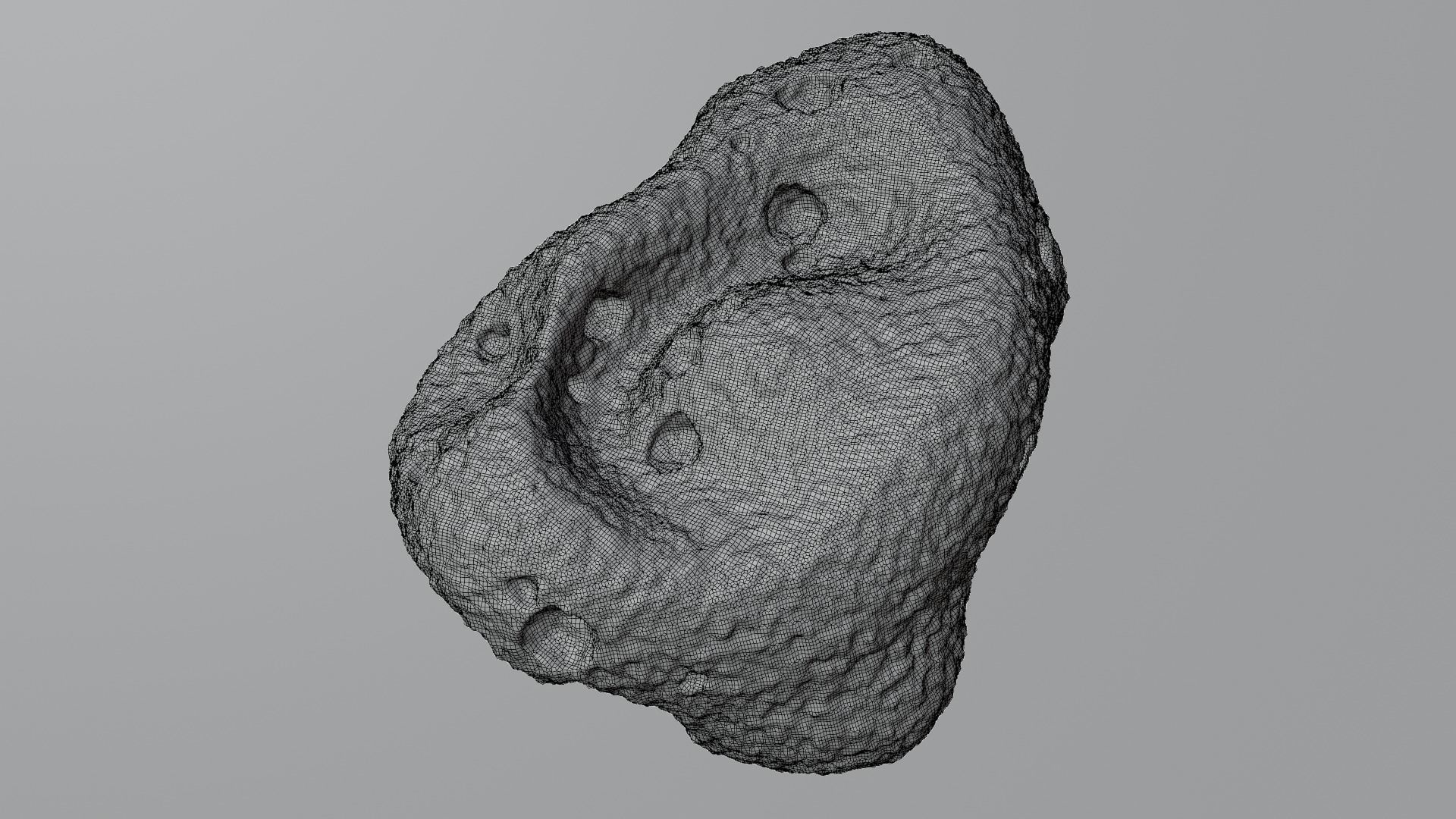 Detailed asteroid space rocks high-poly set 4 3D model_8