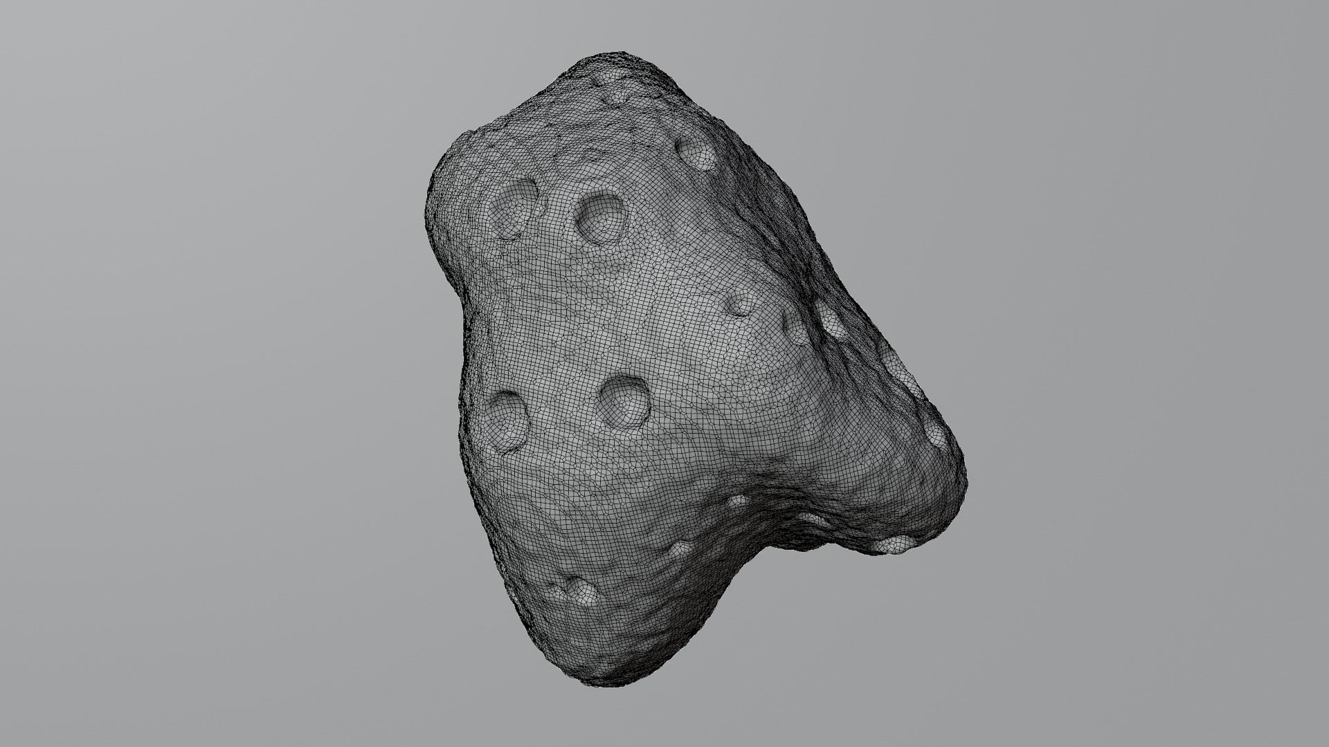 Detailed asteroid space rocks high-poly set 4 3D model_10
