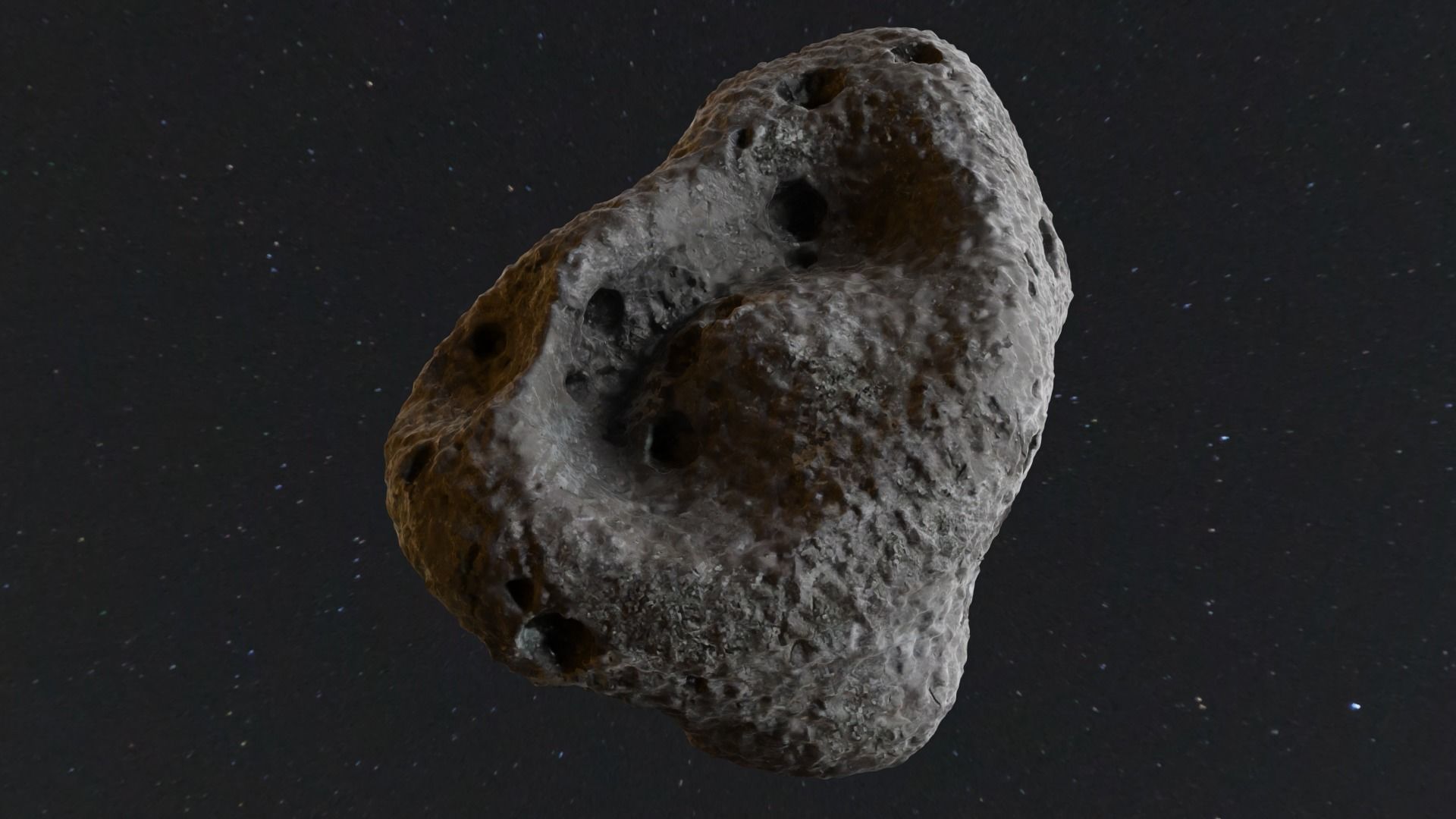 Detailed asteroid space rocks high-poly set 4 3D model_2