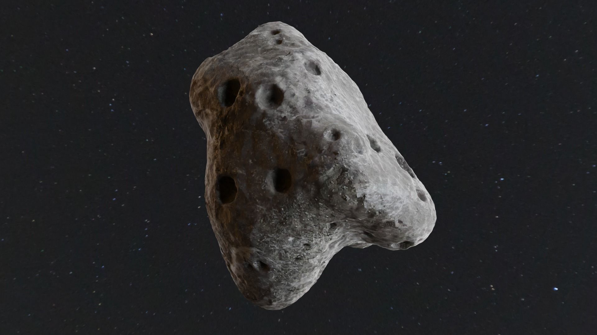Detailed asteroid space rocks high-poly set 4 3D model_5