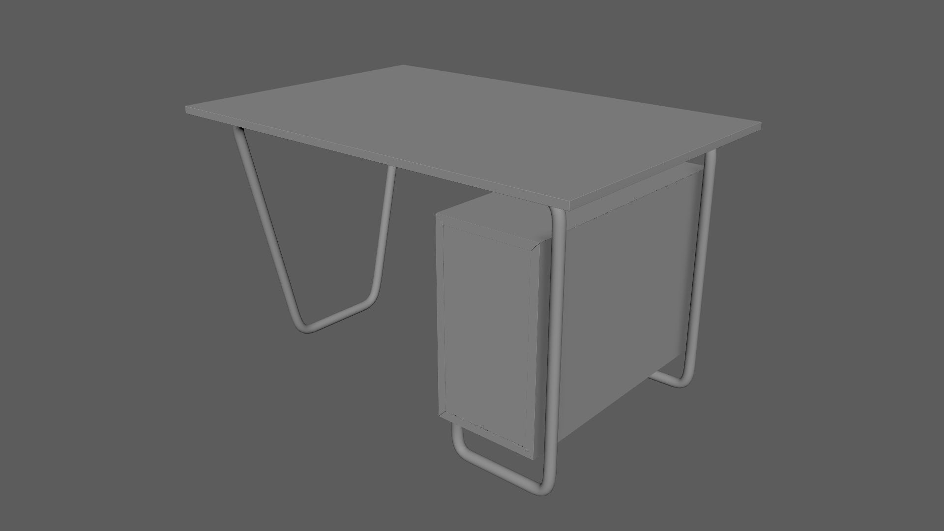 Czech Tubular Desk Working Desk Pink 3D model_8