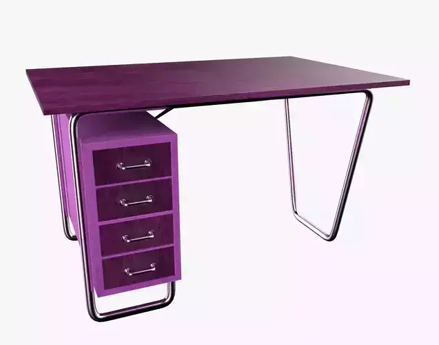 Czech Tubular Desk Working Desk Pink
