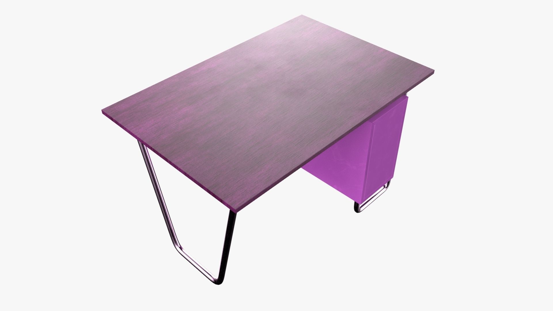 Czech Tubular Desk Working Desk Pink 3D model_3