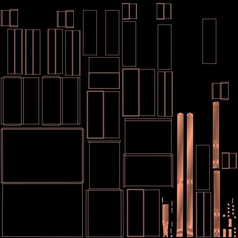 Czech Tubular Desk Working Desk Pink 3D model_21