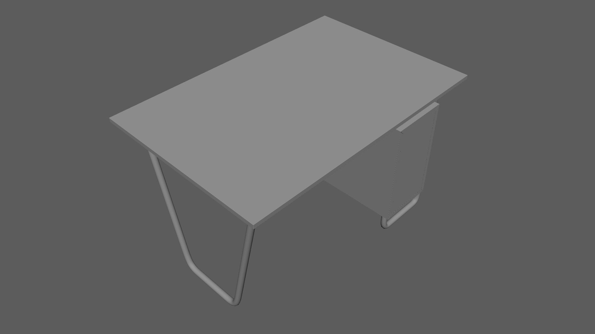 Czech Tubular Desk Working Desk Pink 3D model_7