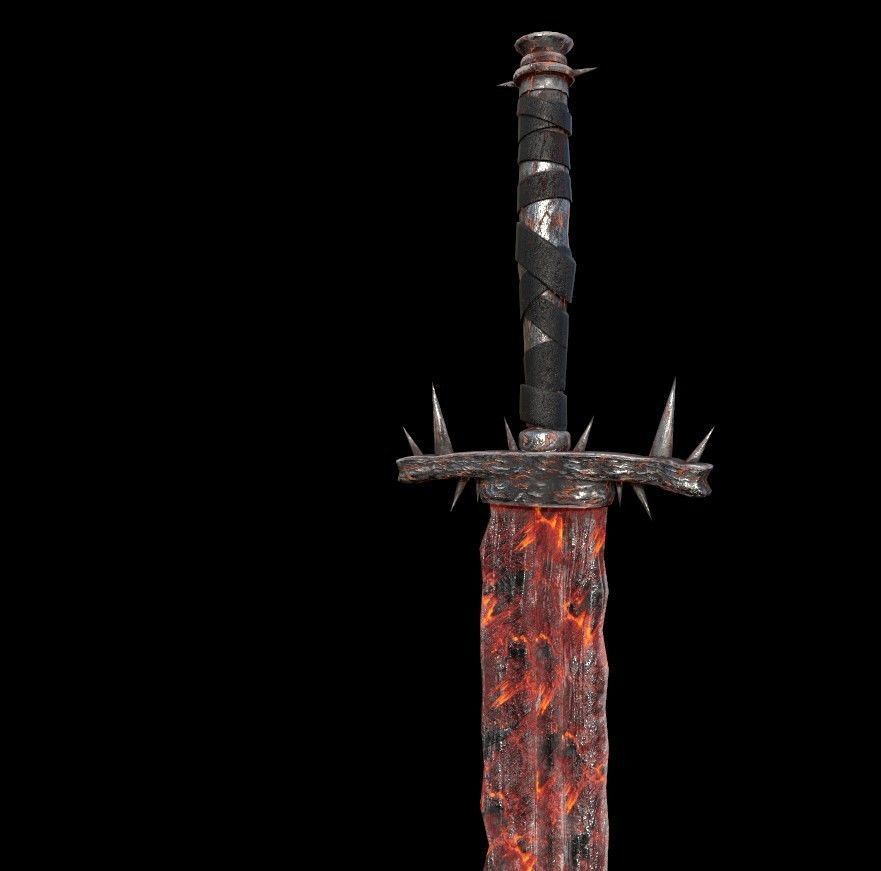 fantasy lava blade Low-poly 3D model_3