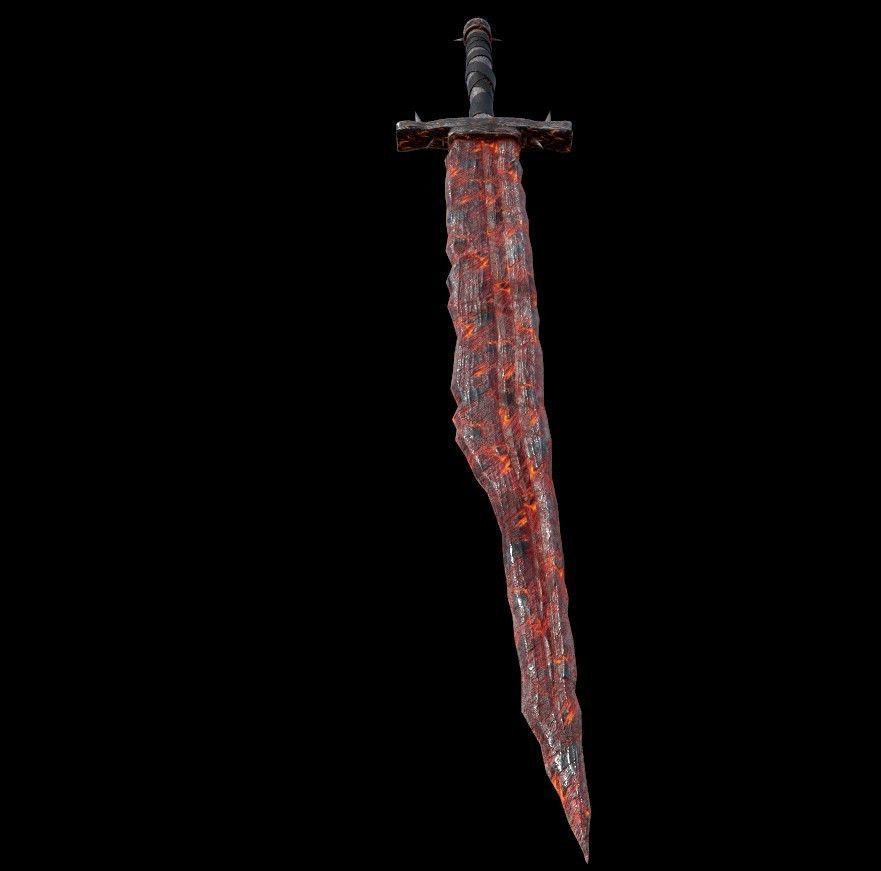fantasy lava blade Low-poly 3D model_5
