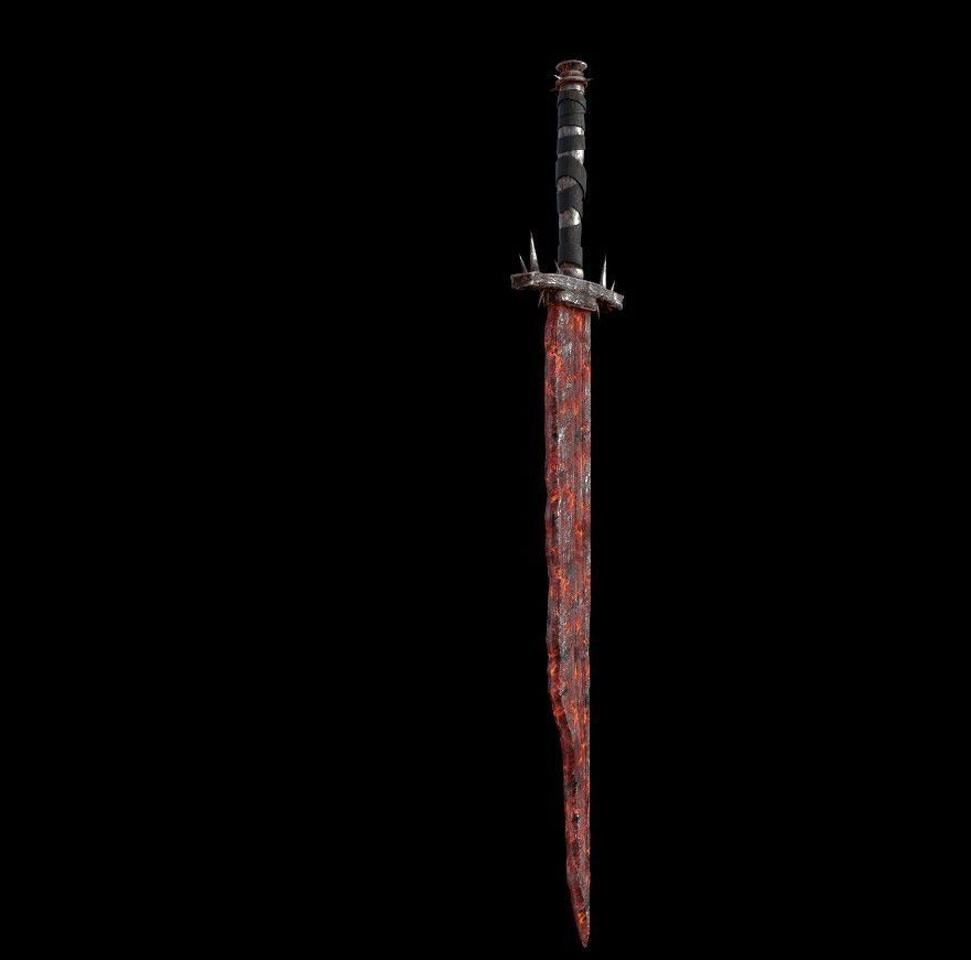 fantasy lava blade Low-poly 3D model_2