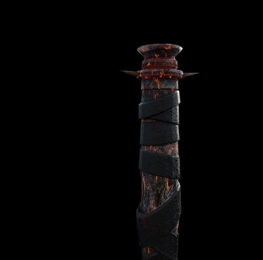 fantasy lava blade Low-poly 3D model_4