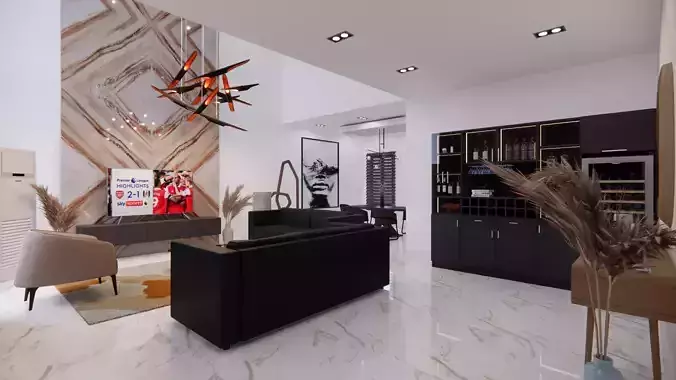 CONTEMPORARY LIVINGROOM 3D model