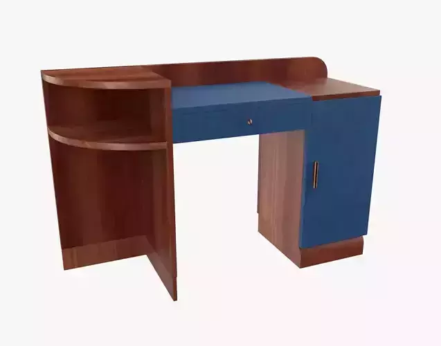 French Desk Drawers Interior Desk Blue V2