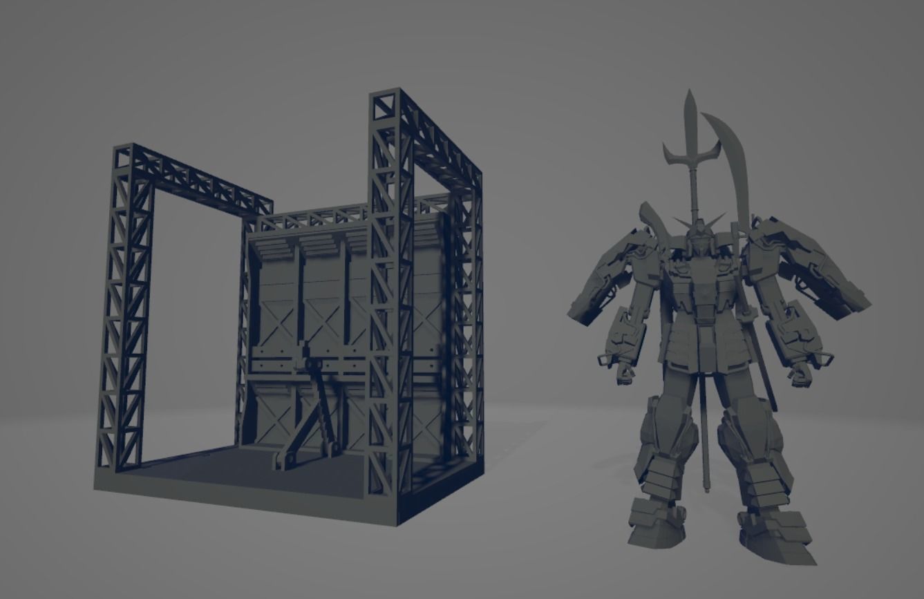 Musha Gundam Figurine With Stand 3D model_2