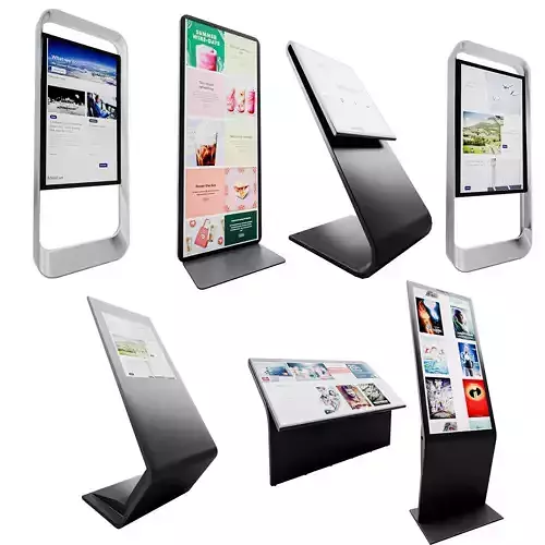 Digital Signage Pack Low-poly 3D model Digital Signage Pack Low-poly 3D model