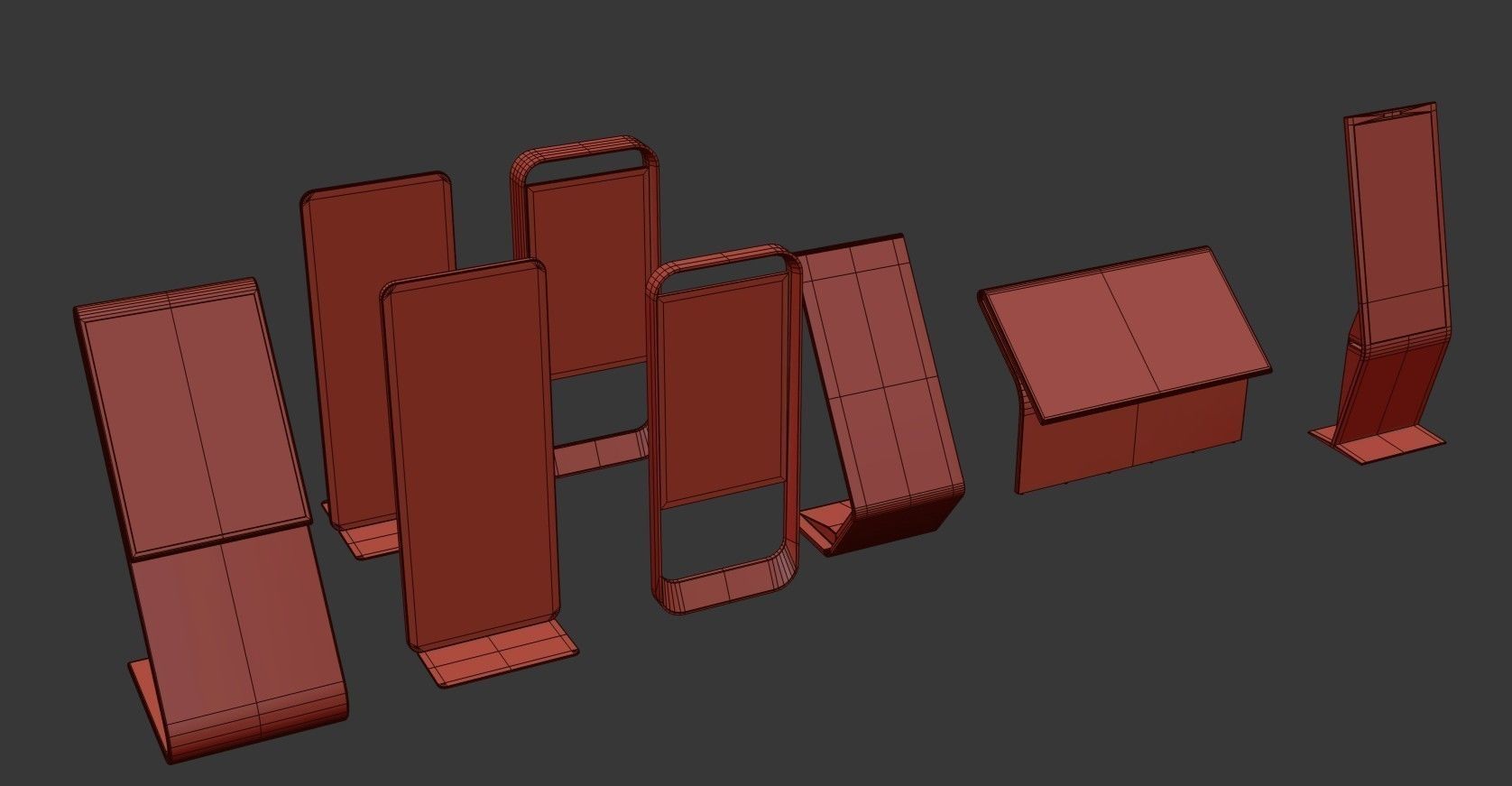 Digital Signage Pack Low-poly 3D model_19