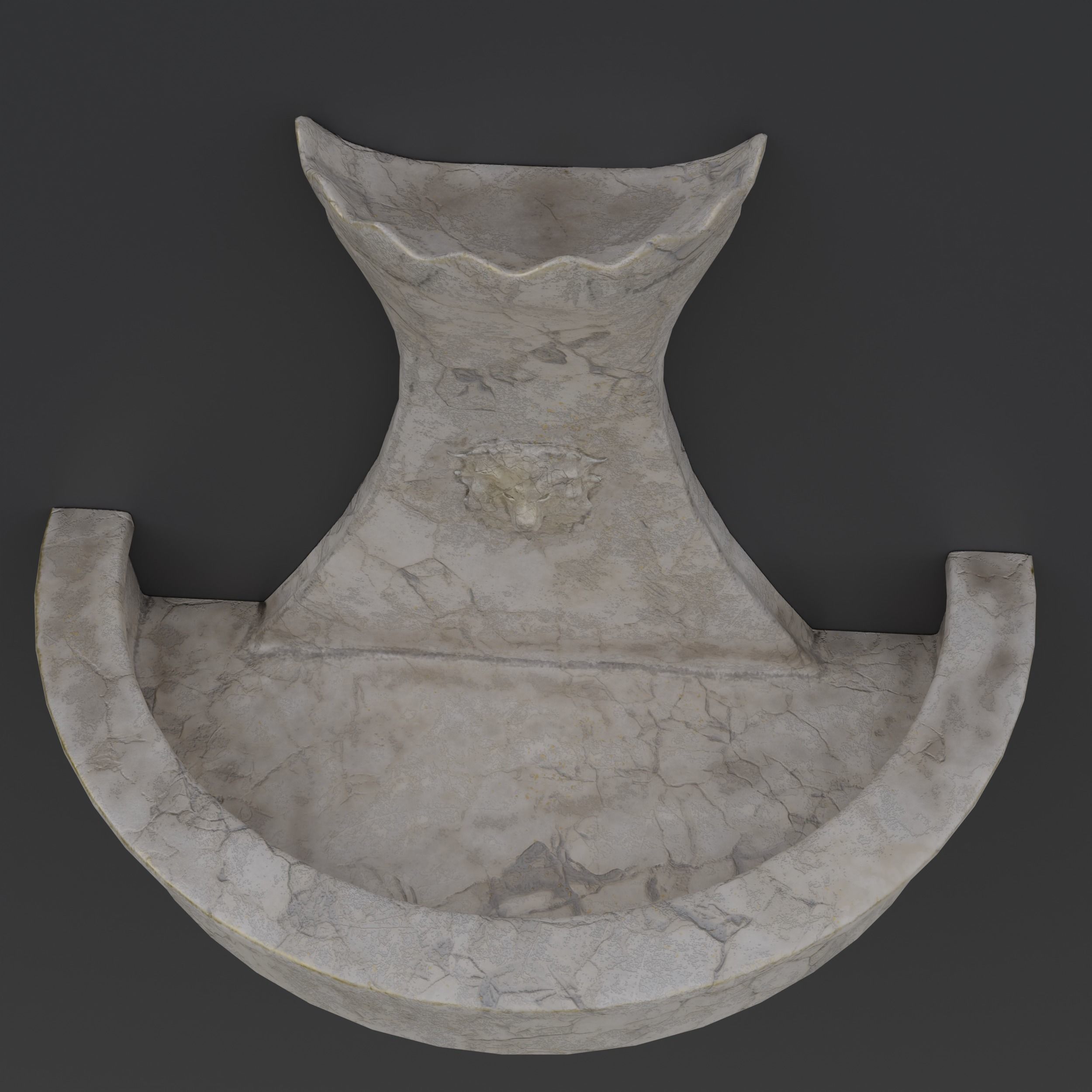 Old Lion Fountain Low-poly 3D model_5