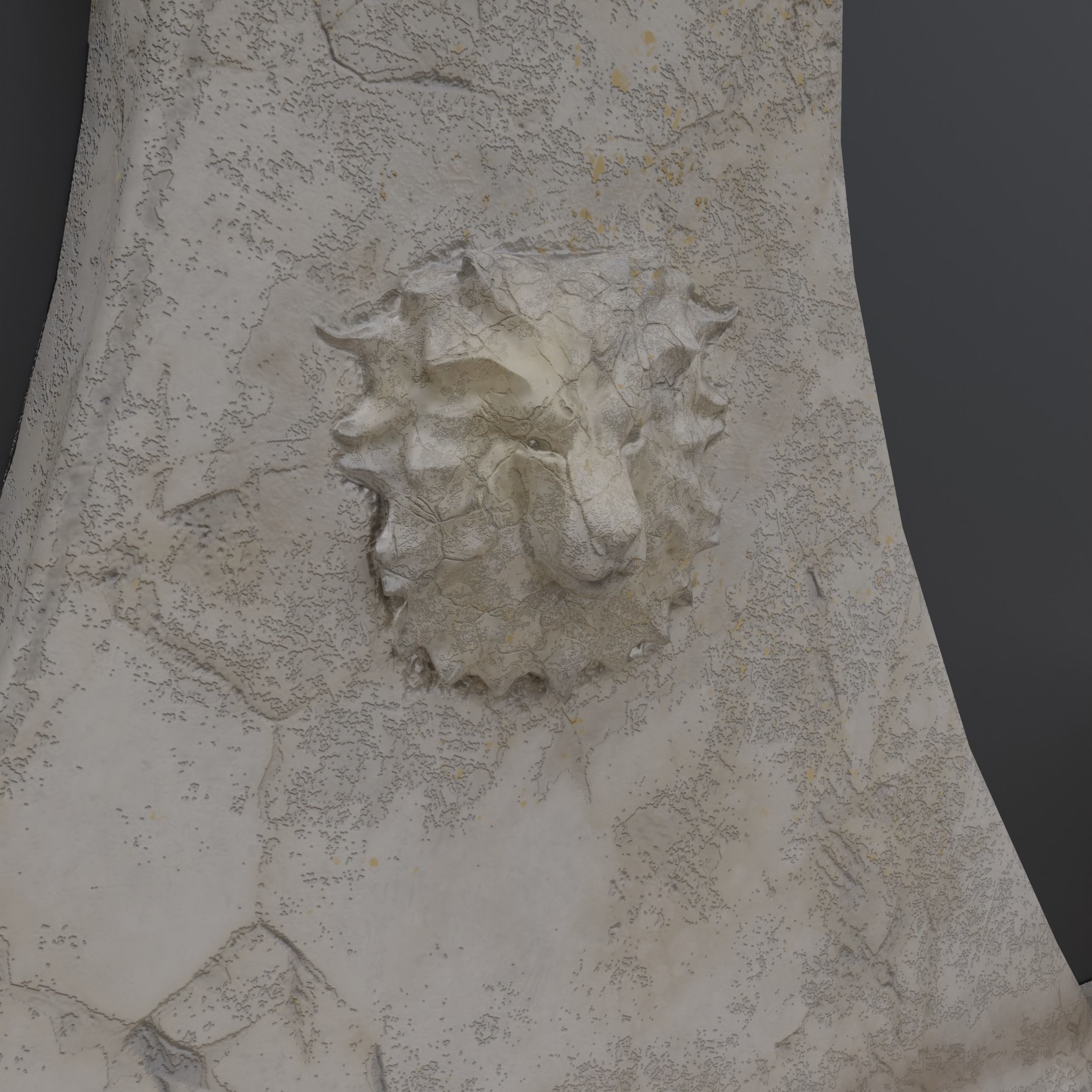 Old Lion Fountain Low-poly 3D model_6