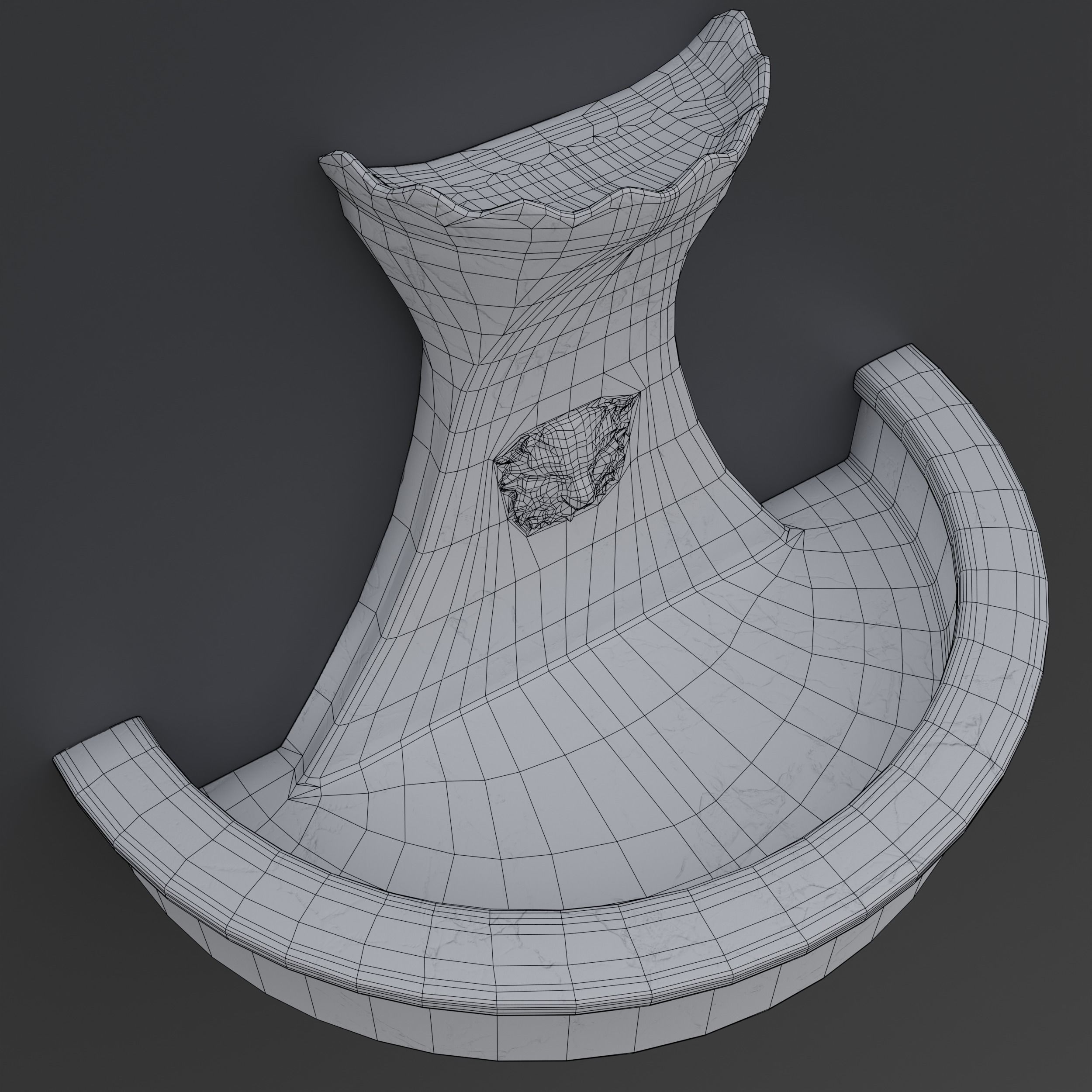 Old Lion Fountain Low-poly 3D model_9