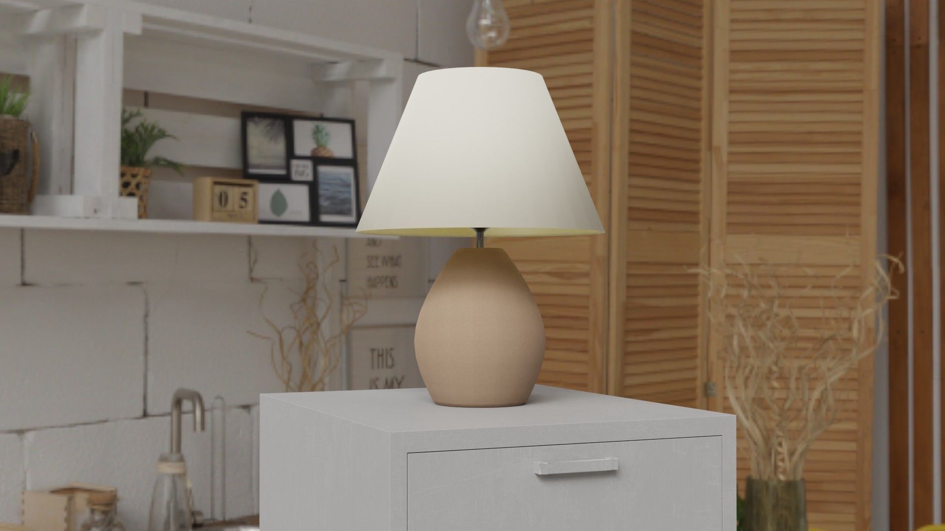 Low-poly Bedroom Lamp by Nikdox Low-poly 3D model_7