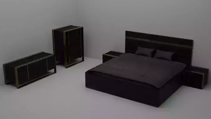 Bronzegold Luxiorus Bedroom Furniture set