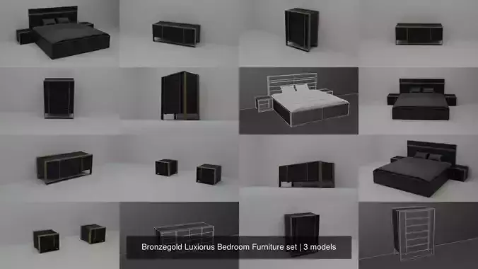 Bronzegold Luxiorus Bedroom Furniture set