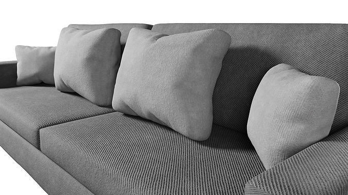 Cotton Sofa by Nikdox Low-poly 3D model 4