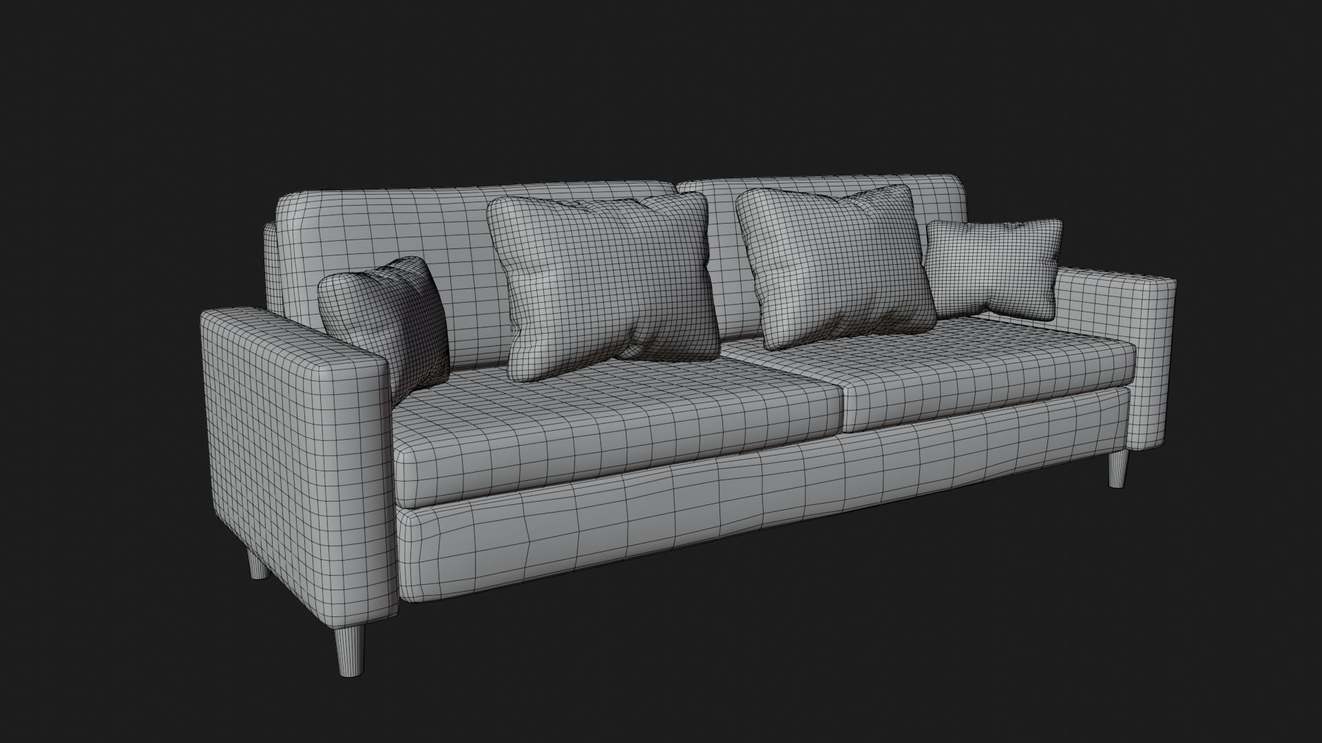 Cotton Sofa by Nikdox Low-poly 3D model_12