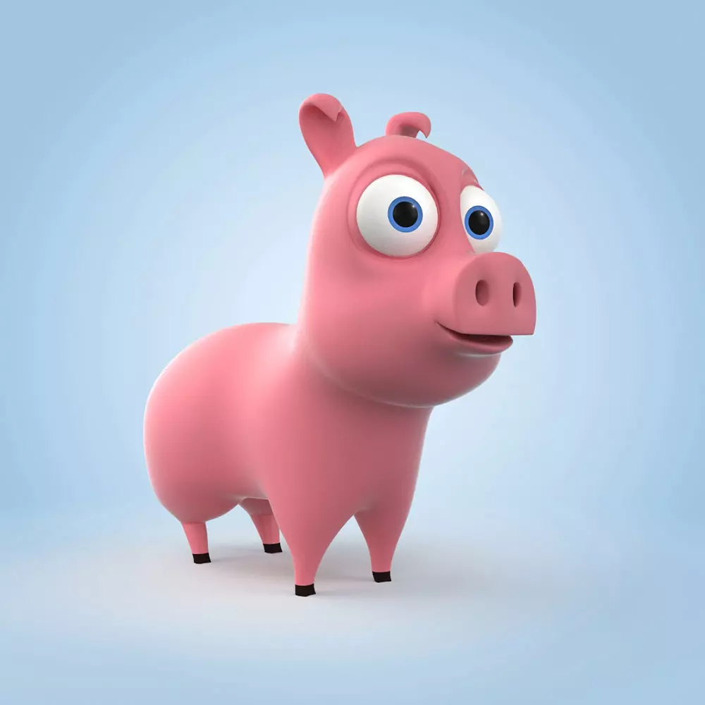 Cartoon Pig 3D model_0
