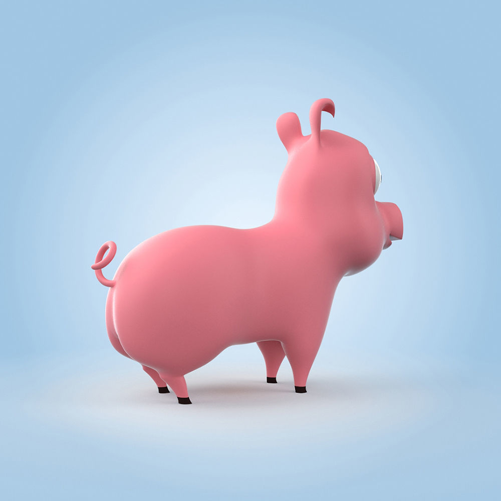 Cartoon Pig 3D model_1