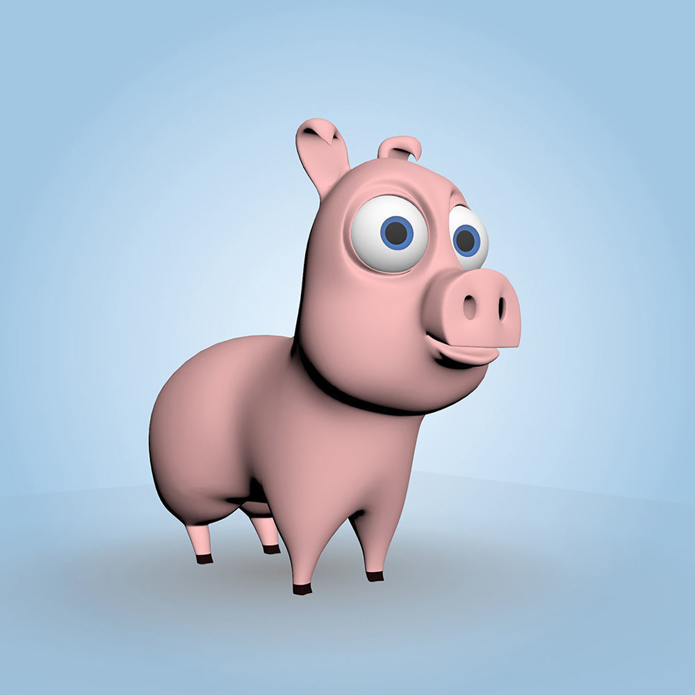 Cartoon Pig 3D model_5