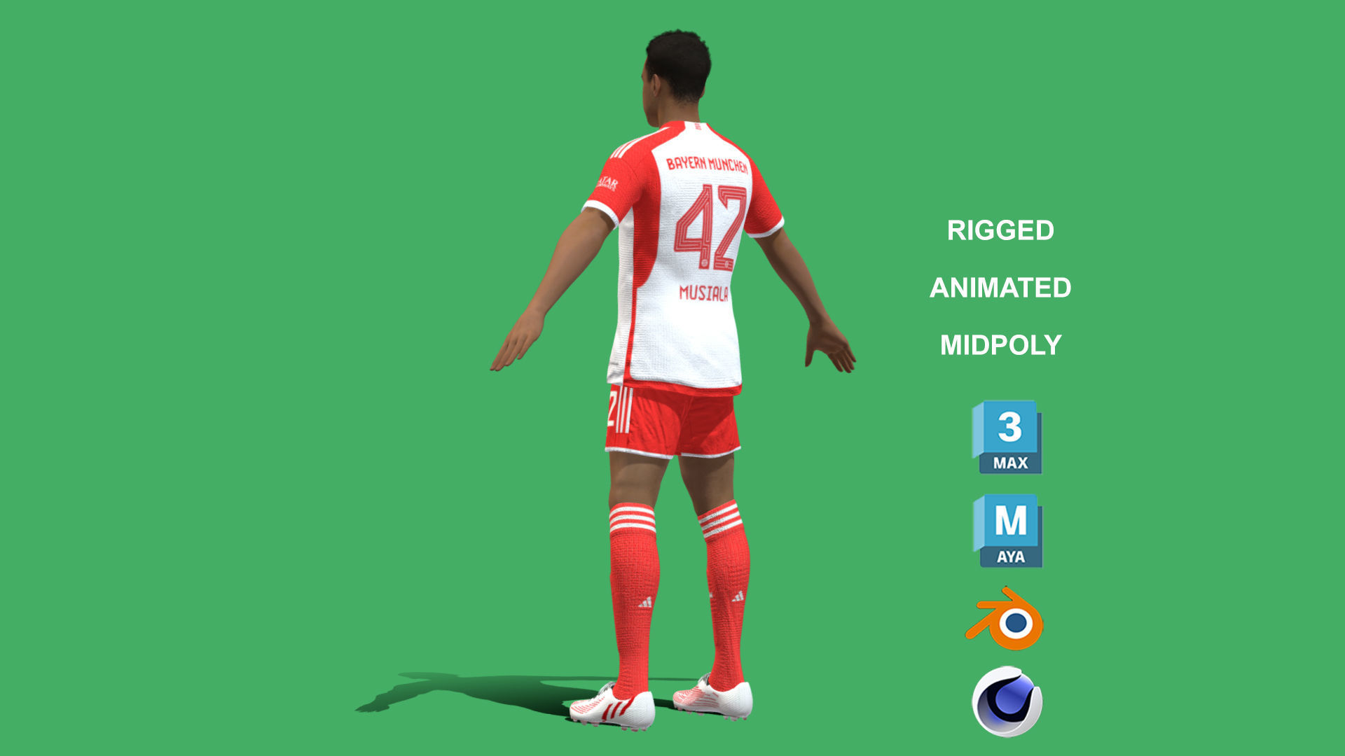 3D Rigged Jamal Musiala Bayern Munich 2024 3D model_6