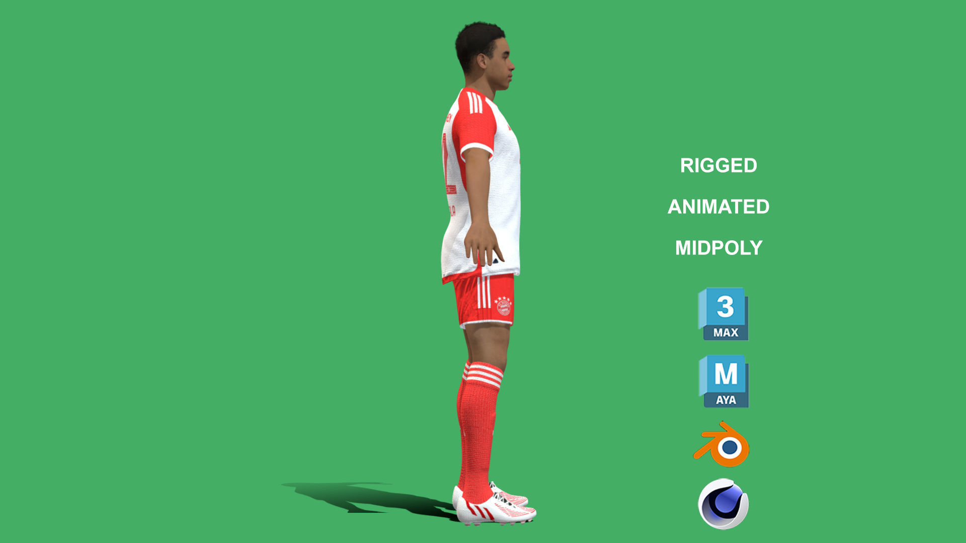 3D Rigged Jamal Musiala Bayern Munich 2024 3D model_3