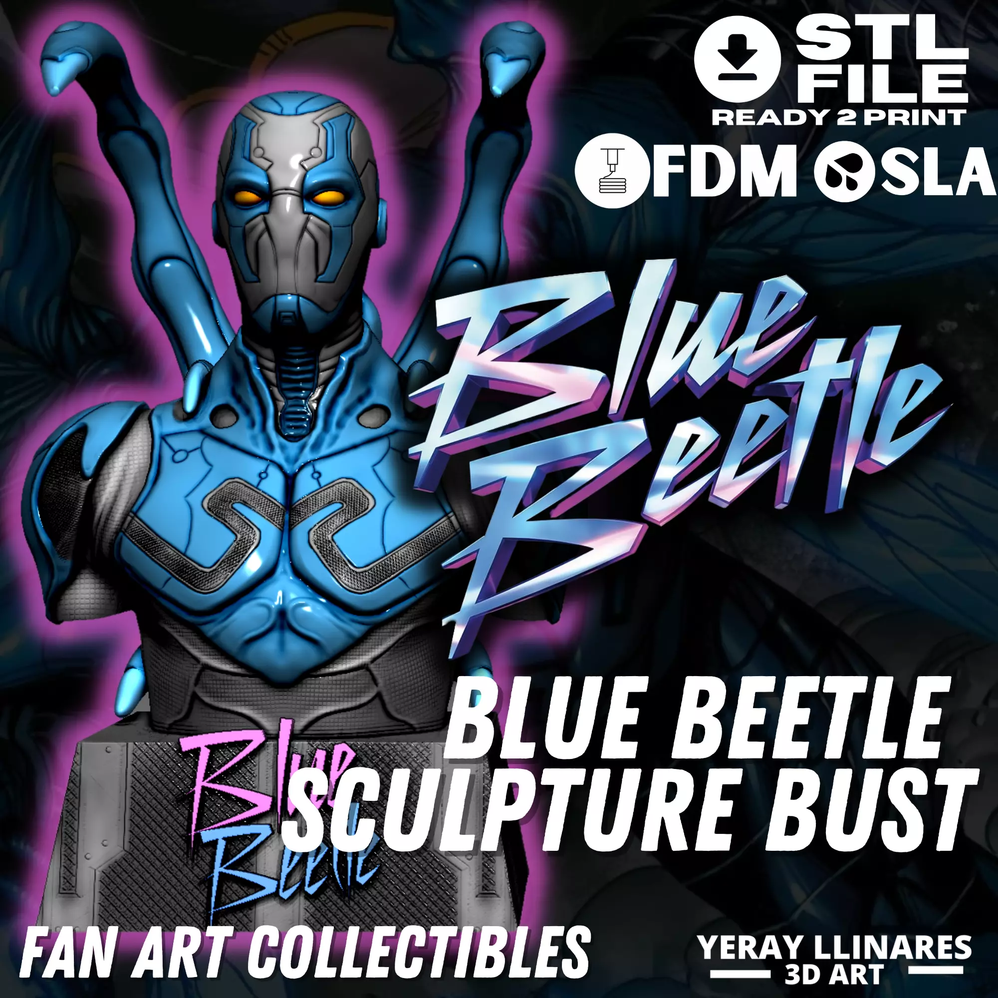 BLUE BEETLE BUST DC UNIVERSE COLLECTIBLE 3D print model