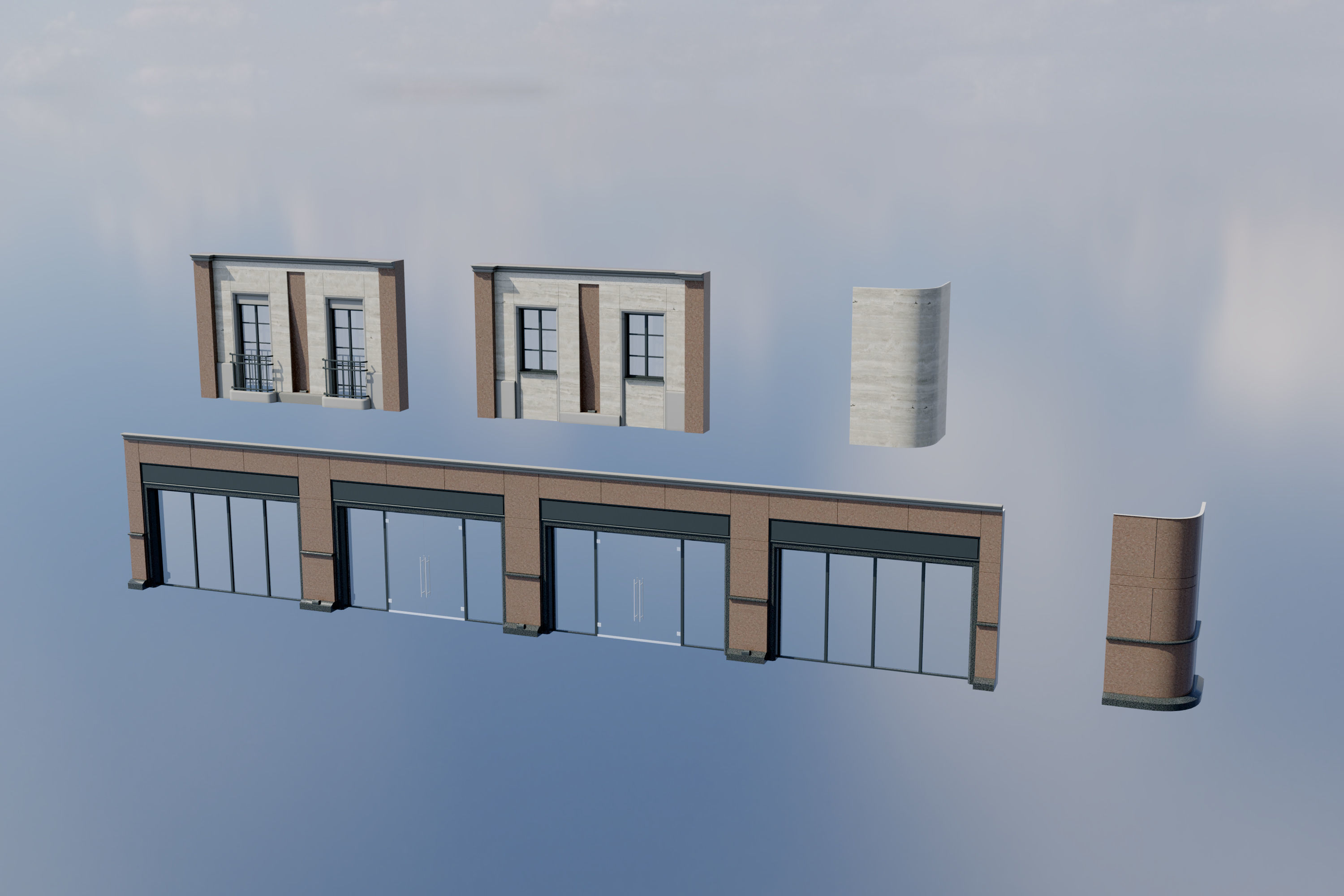 Modular City Building 3D model_9