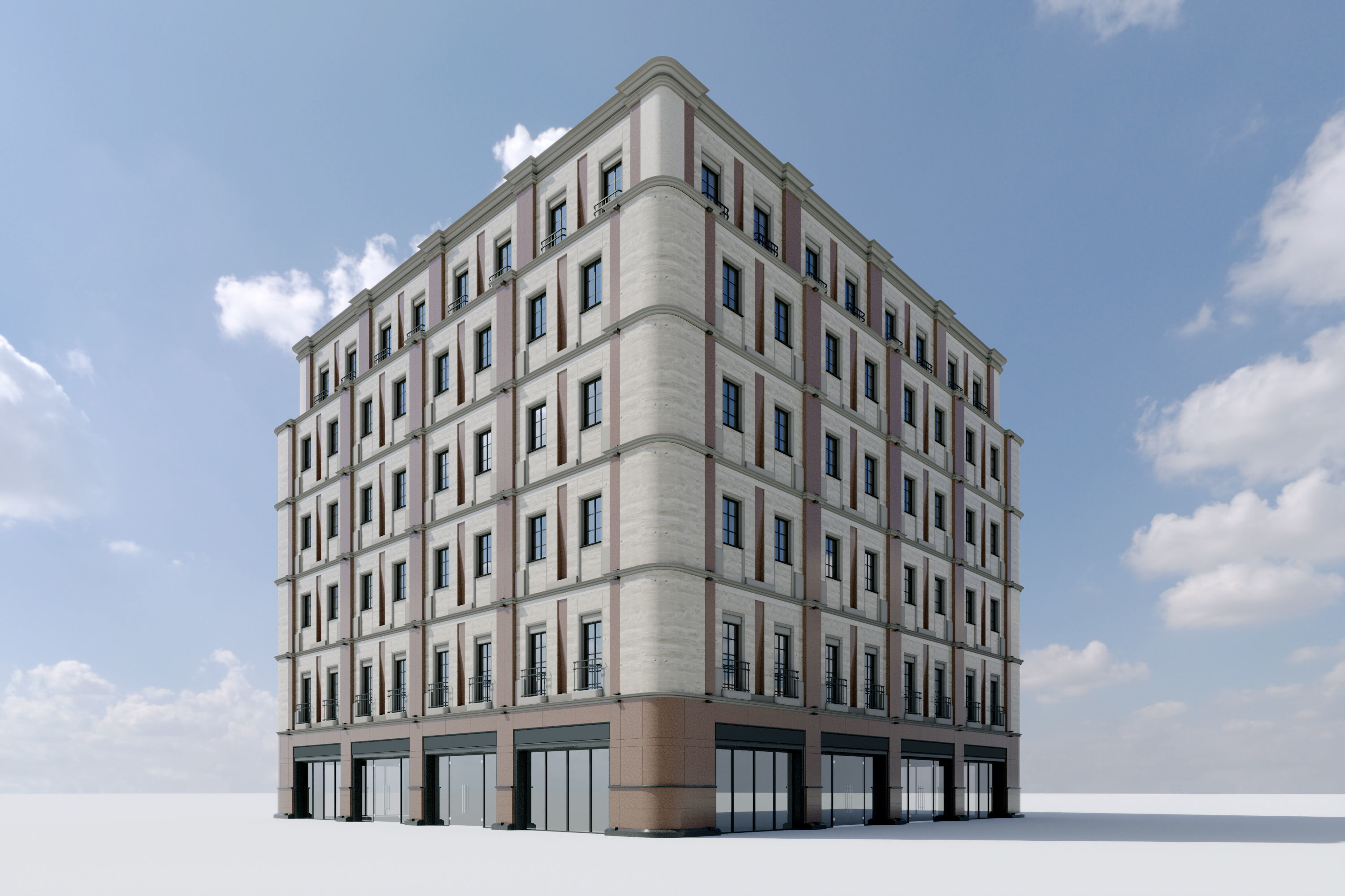 Modular City Building 3D model_1