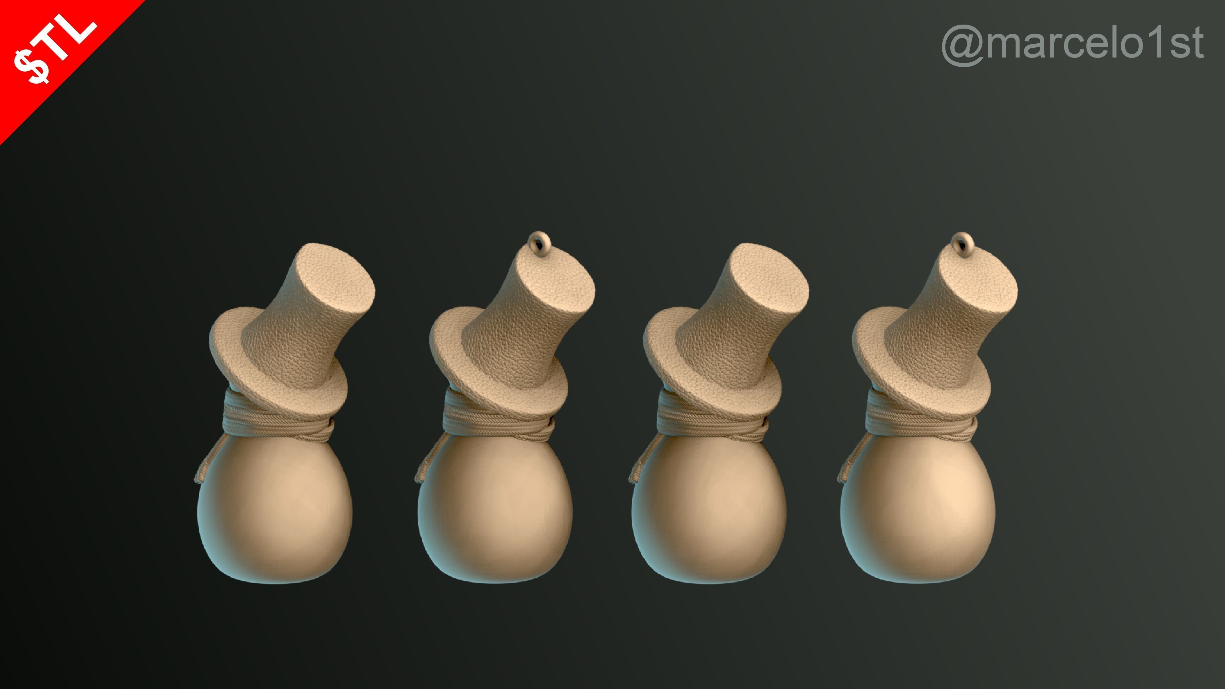 SNOWMAN FOR CHRISTMAS DECORATION 02 3D print model_12