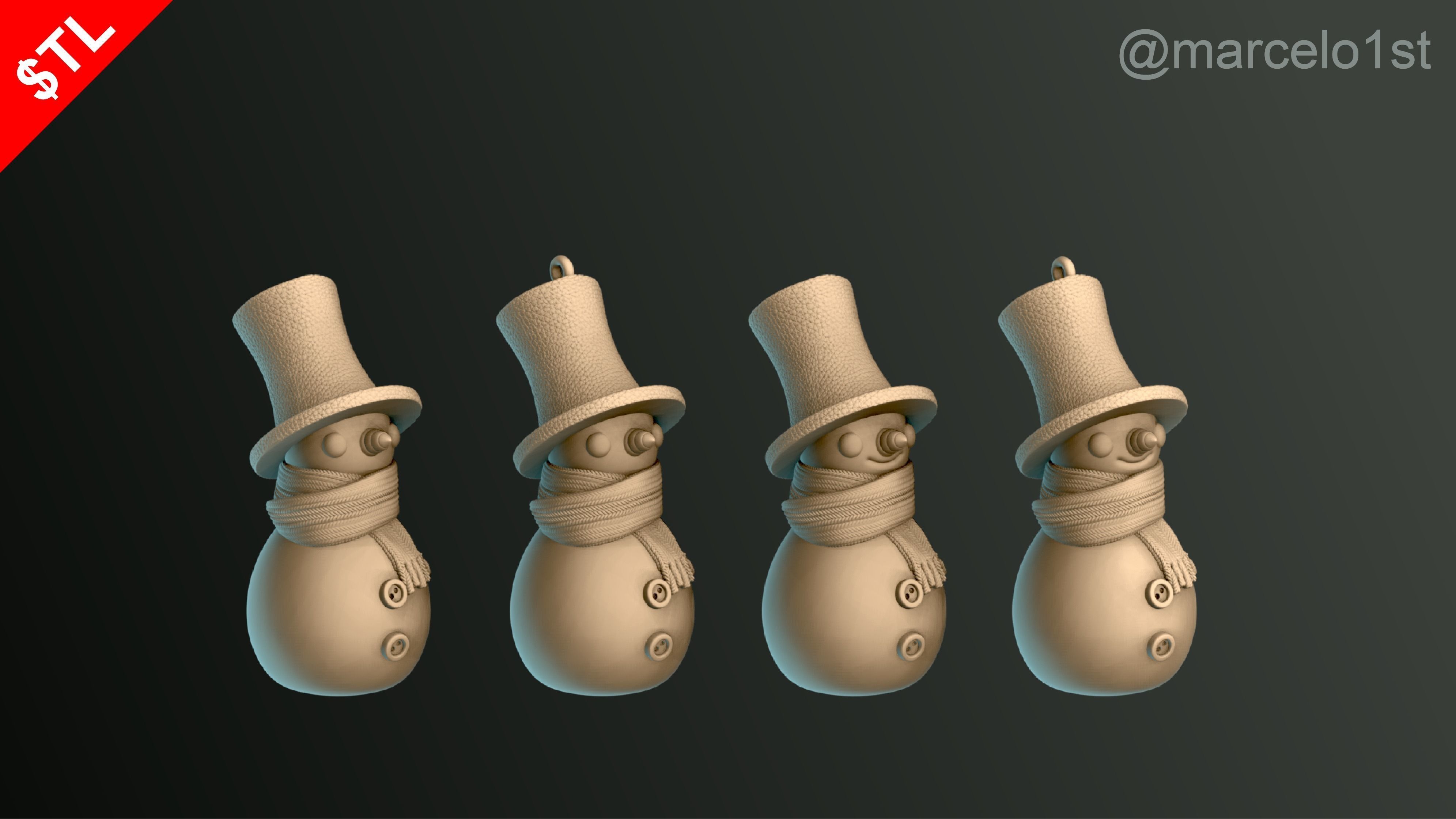 SNOWMAN FOR CHRISTMAS DECORATION 02 3D print model_10