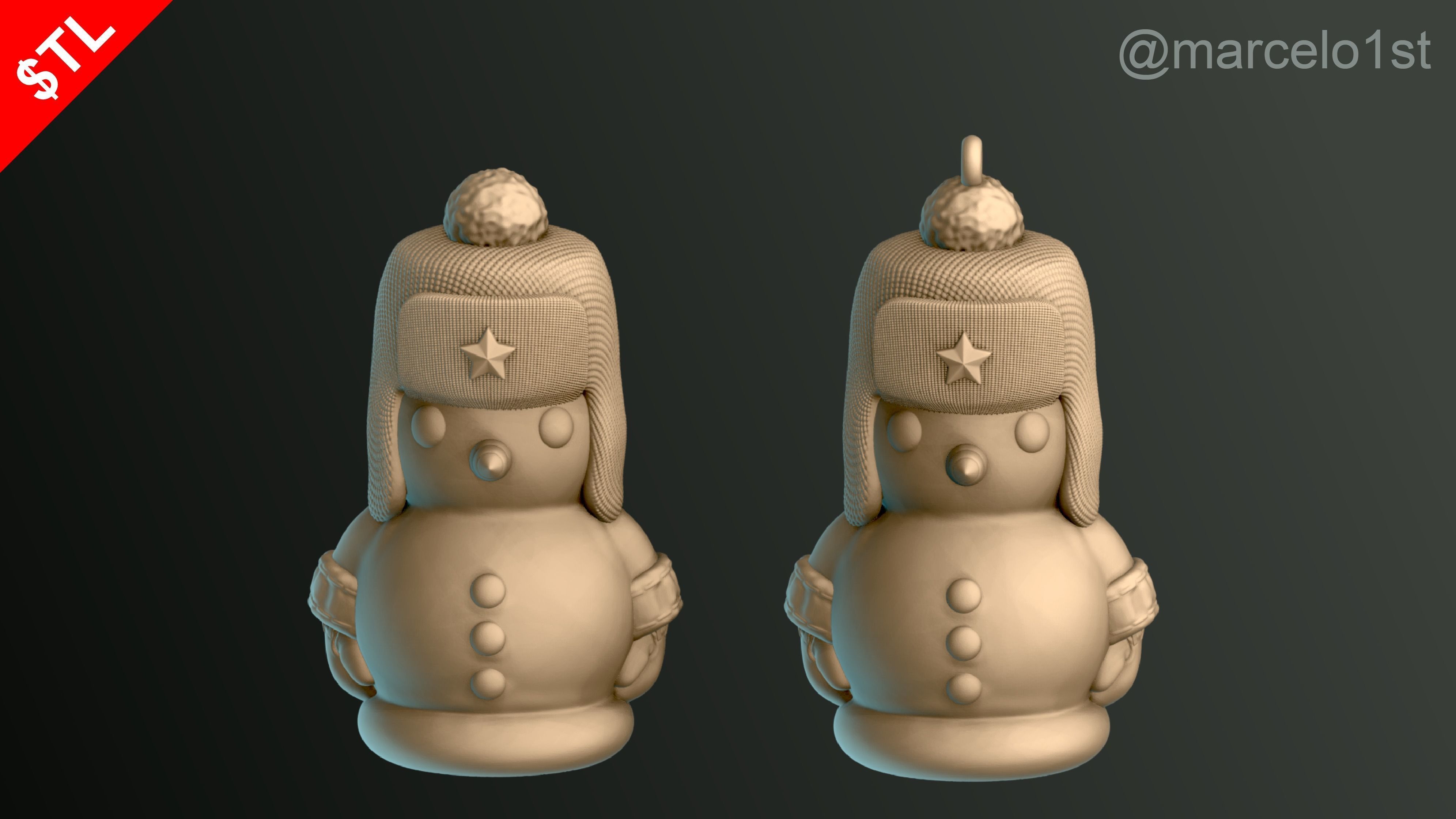 SNOWMAN FOR CHRISTMAS DECORATION 02 3D print model_32