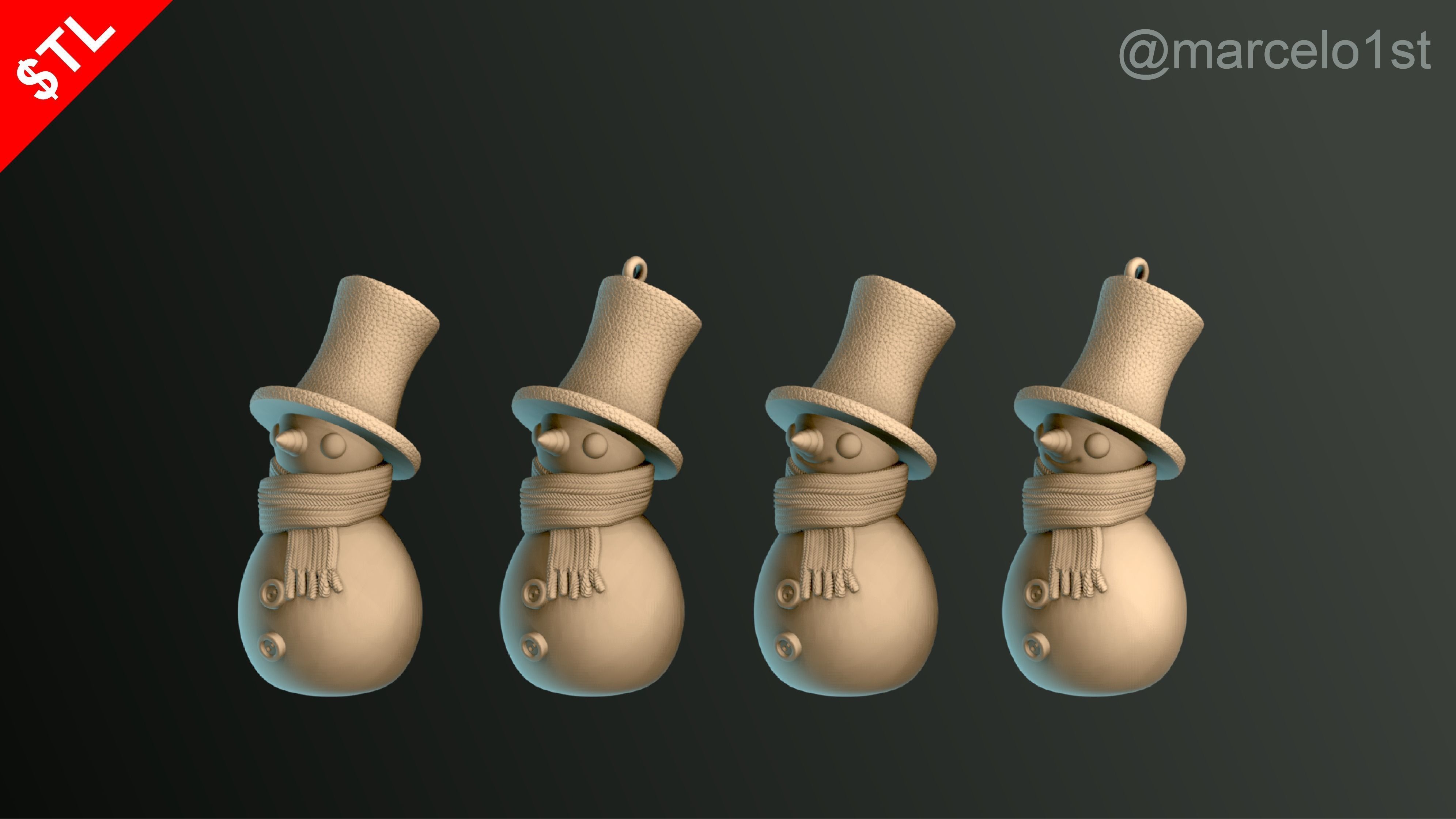 SNOWMAN FOR CHRISTMAS DECORATION 02 3D print model_13