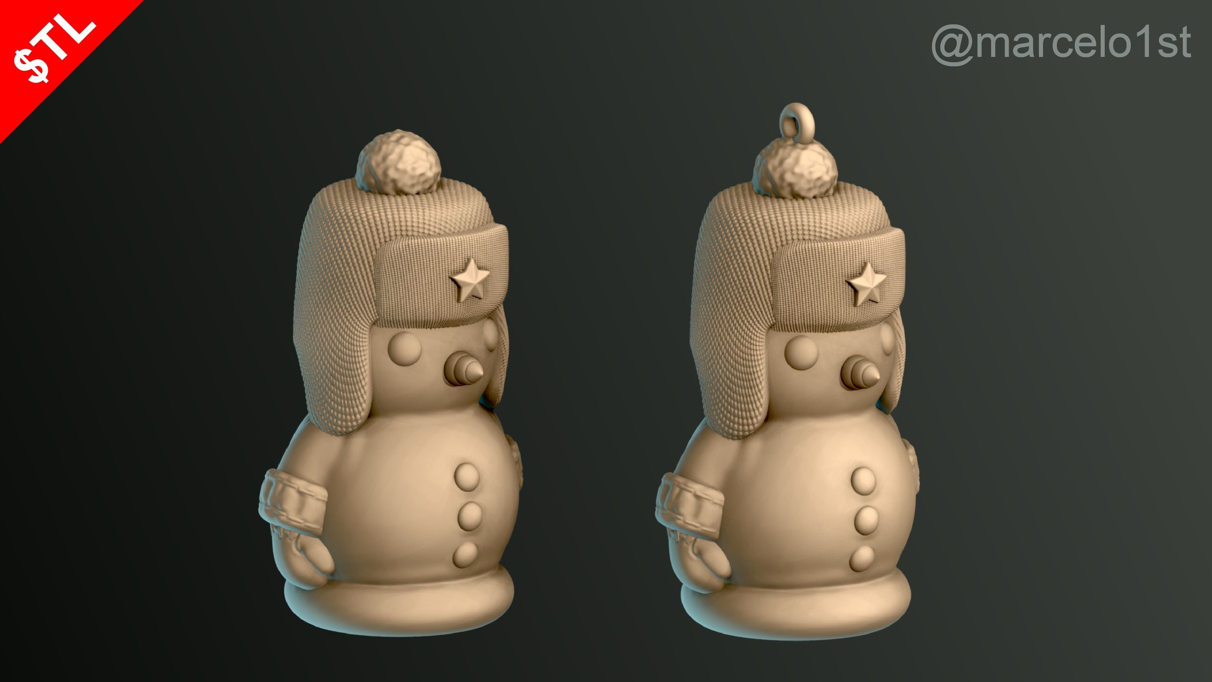 SNOWMAN FOR CHRISTMAS DECORATION 02 3D print model_28
