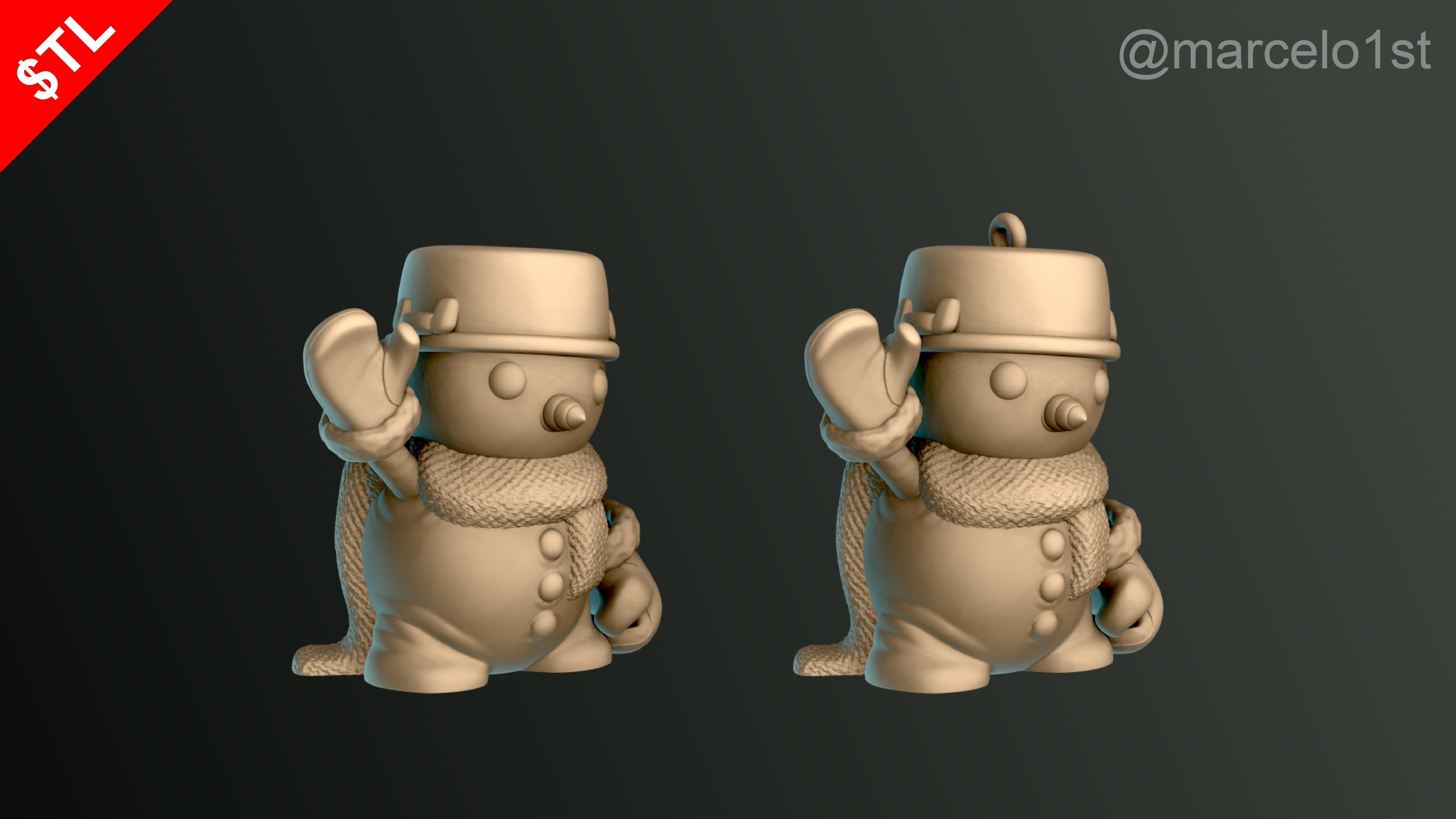 SNOWMAN FOR CHRISTMAS DECORATION 02 3D print model_16