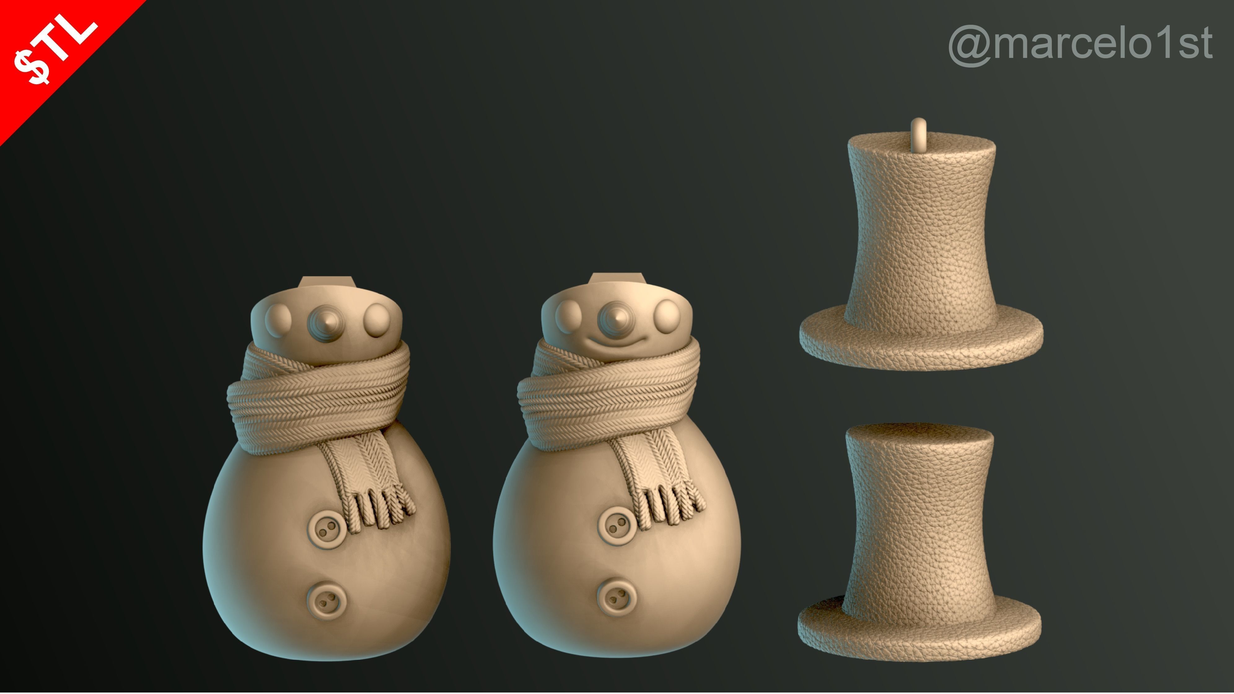 SNOWMAN FOR CHRISTMAS DECORATION 02 3D print model_8