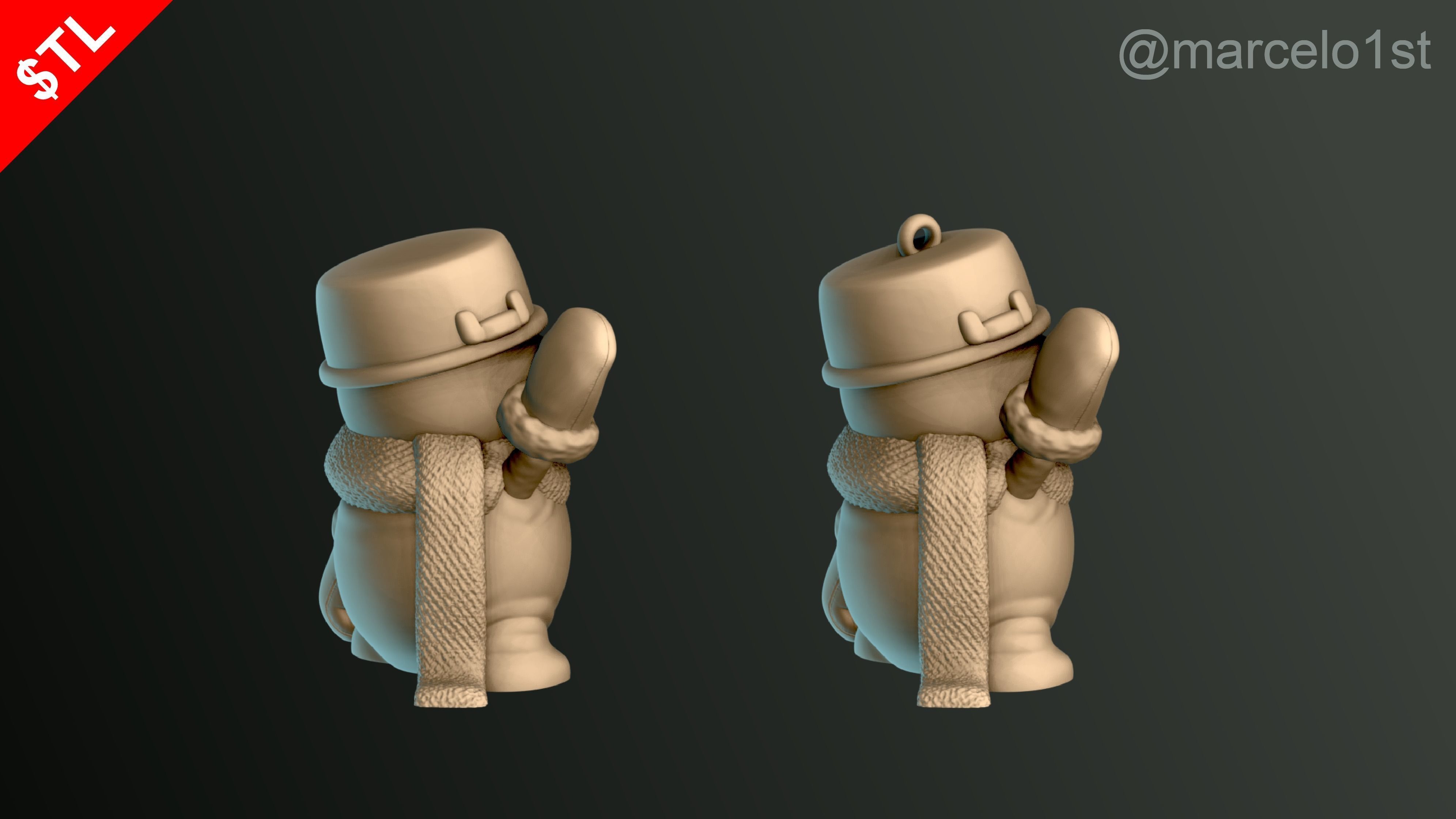 SNOWMAN FOR CHRISTMAS DECORATION 02 3D print model_17